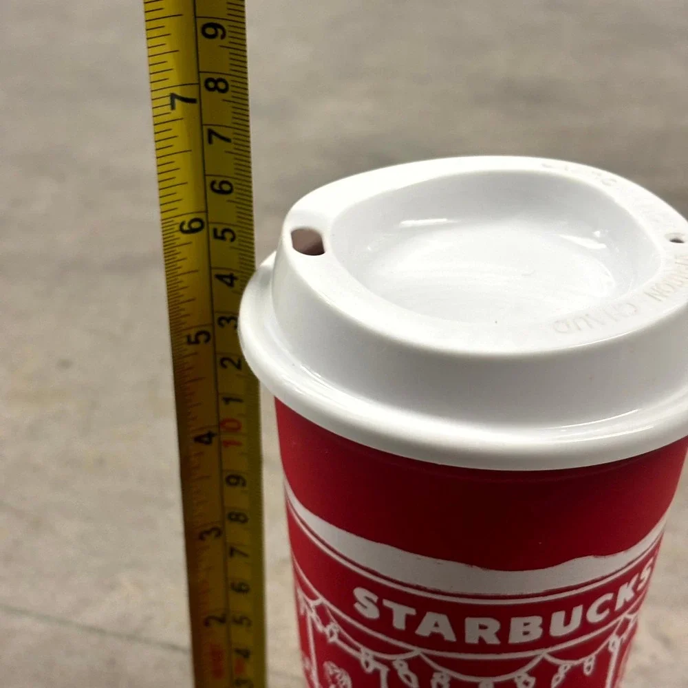 Starbucks Red Holiday Reusable Hot Cup 16oz Cheers Christmas Travel Tumbler Lid